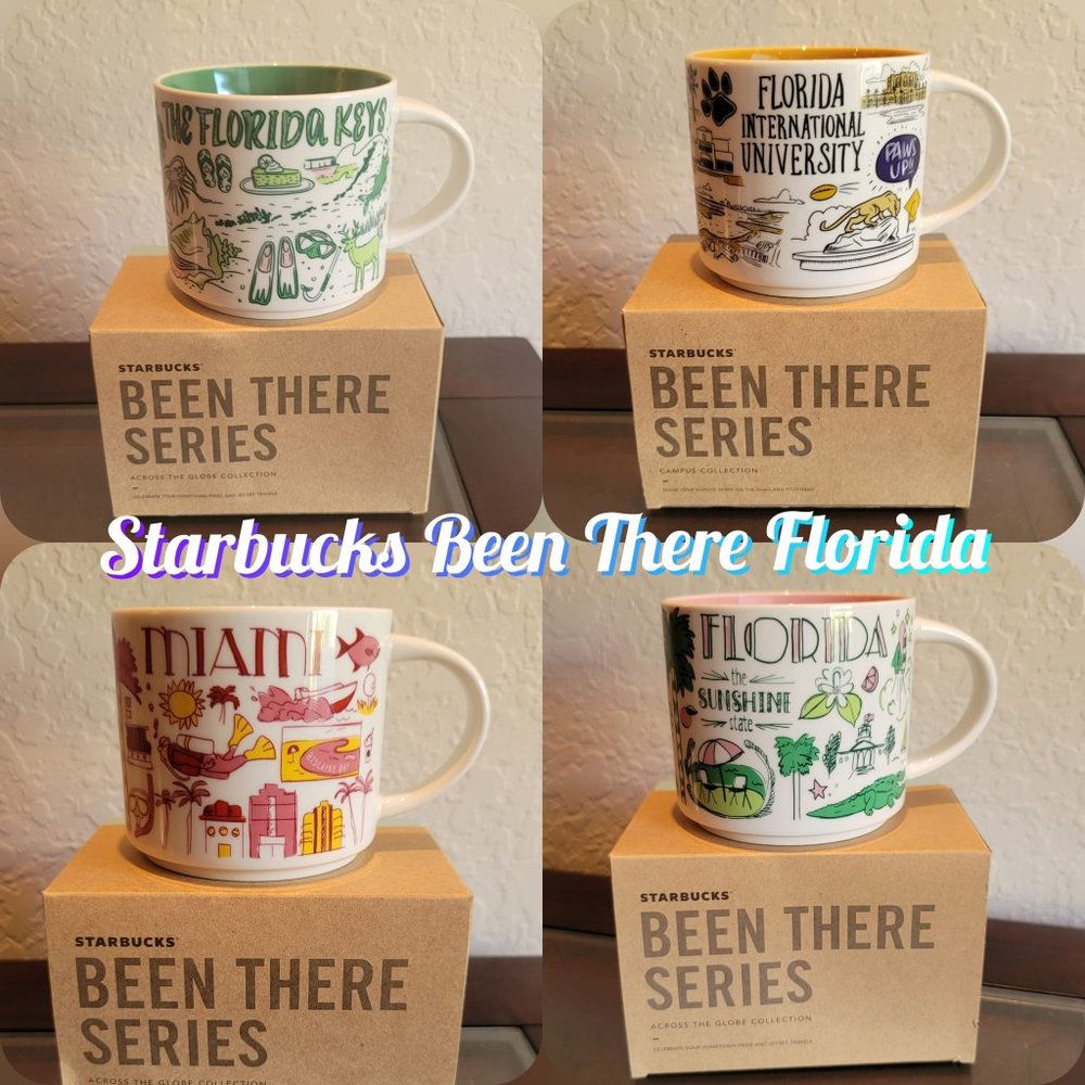 Starbucks Been There Series Mugs Collectible Florida Miami The Keys and Florida